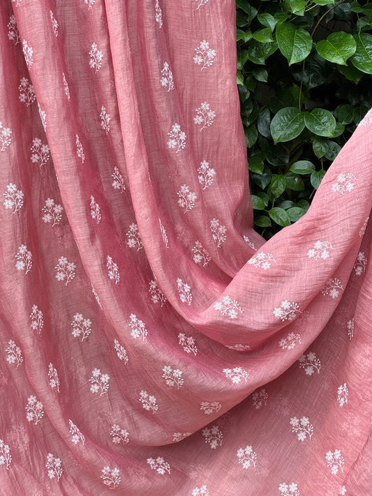 Embroidered 40 gm Banarasi Chanderi Fabric
