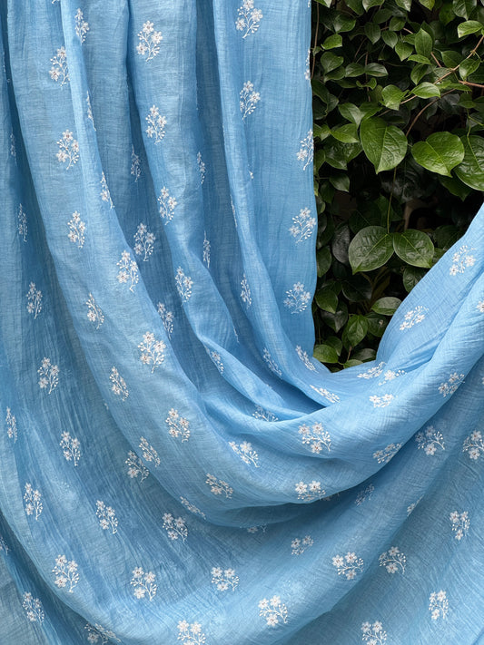Embroidered 40 gm Banarasi Chanderi Fabric