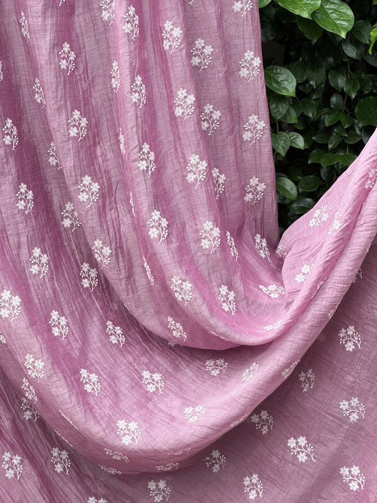 Embroidered 40 gm Banarasi Chanderi Fabric