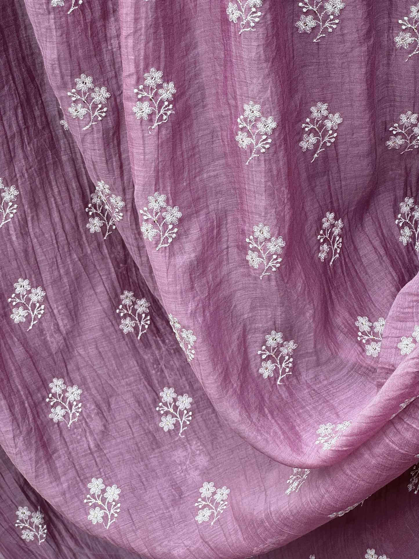 Embroidered 40 gm Banarasi Chanderi Fabric