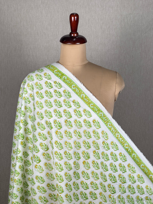 Block Printed 60 Count Cambric Cotton Fabric