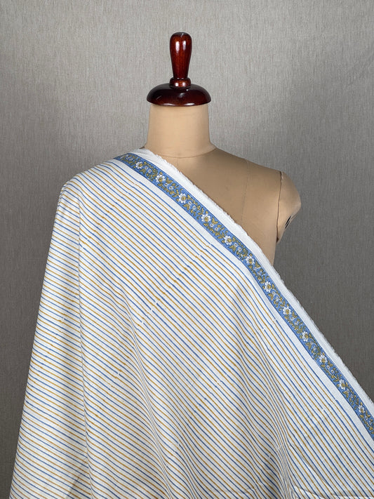 Block Printed 60 Count Cambric Cotton Fabric