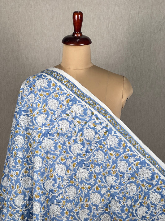 Block Printed 60 Count Cambric Cotton Fabric