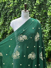 Pearl Embroidered Viscose Organza Fabric