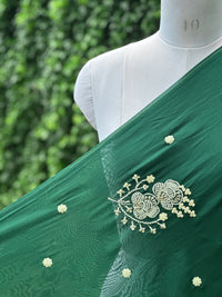 Pearl Embroidered Viscose Organza Fabric