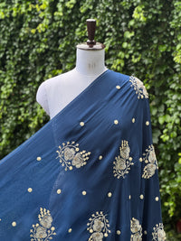Pearl Embroidered Viscose Organza Fabric