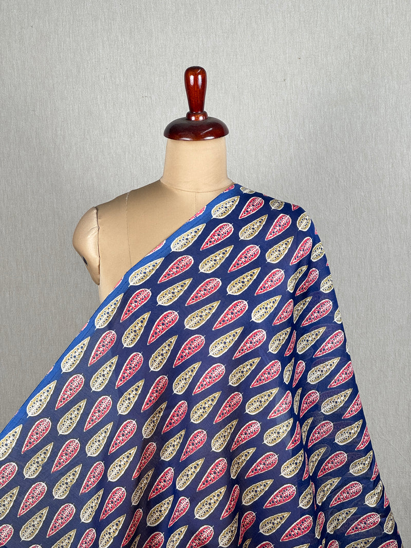 Printed Mul Chanderi Fabrics