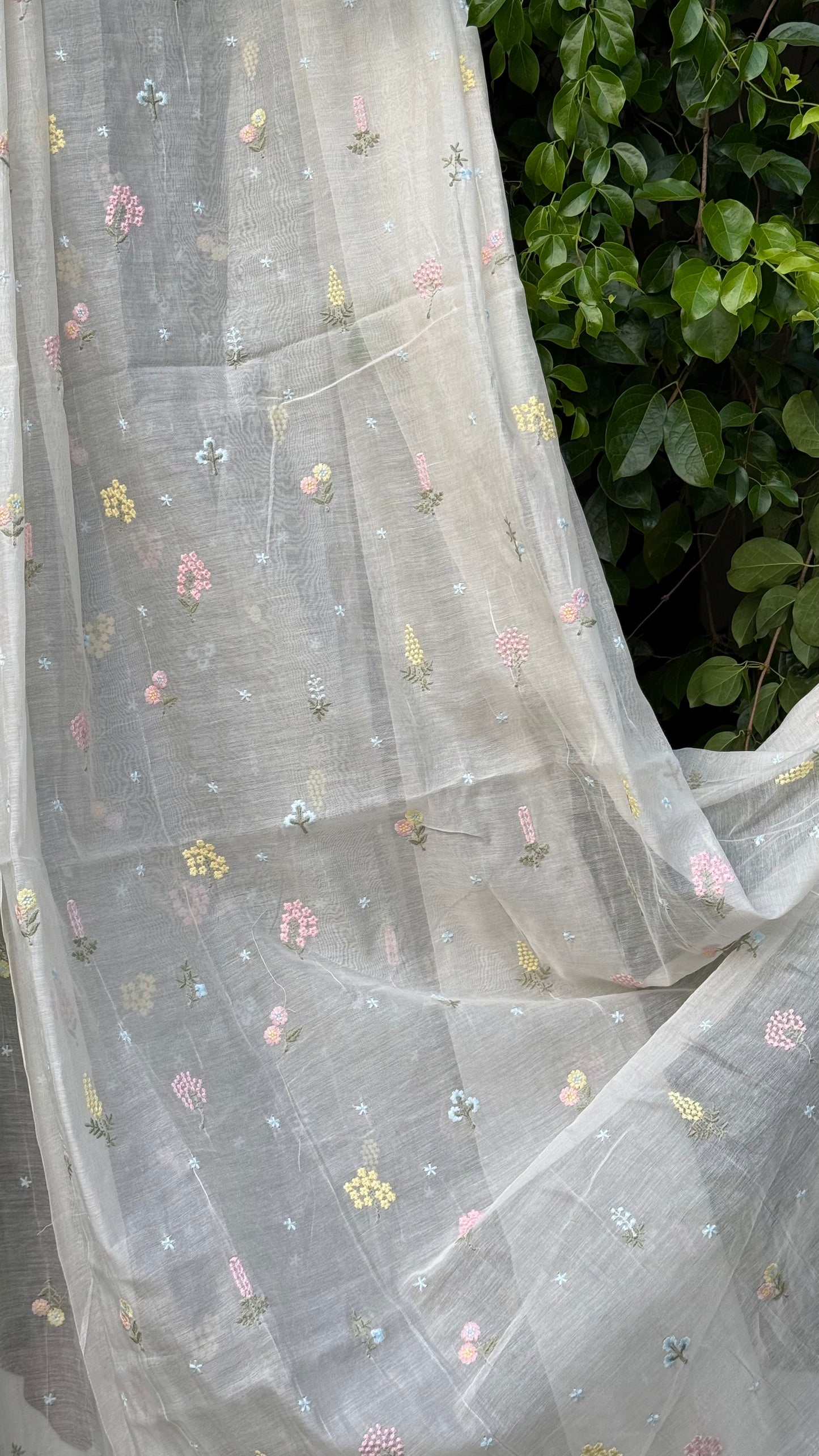 Embroidered Banarasi Chanderi Fabric