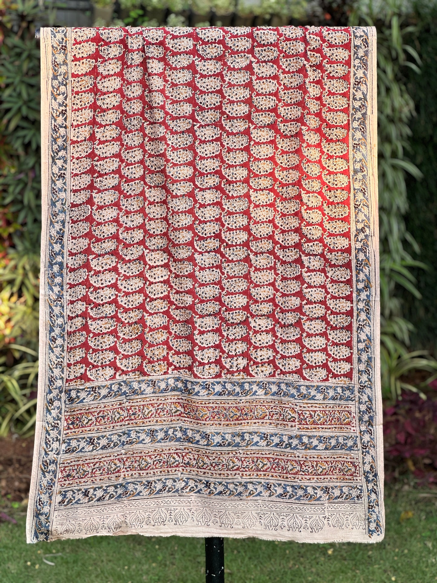 Block Printed Mulmul Cotton Dupatta