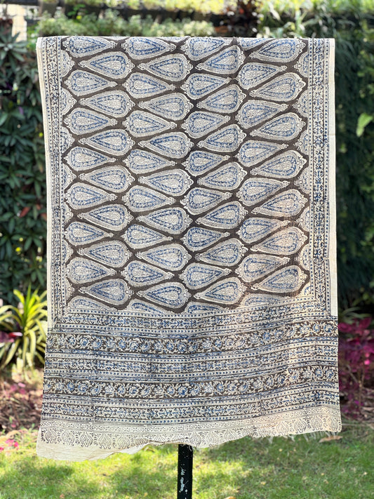 Block Printed Mulmul Cotton Dupatta