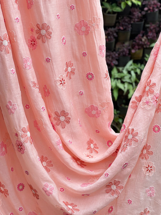 Embroidered 40 gm Banarasi Chanderi Fabric