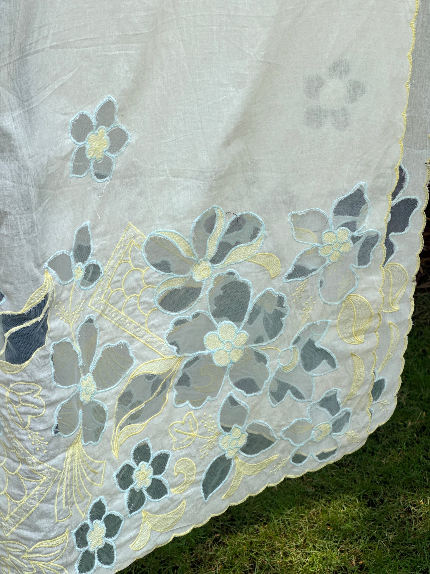 Applique Embroidered Kora Cotton Dupatta