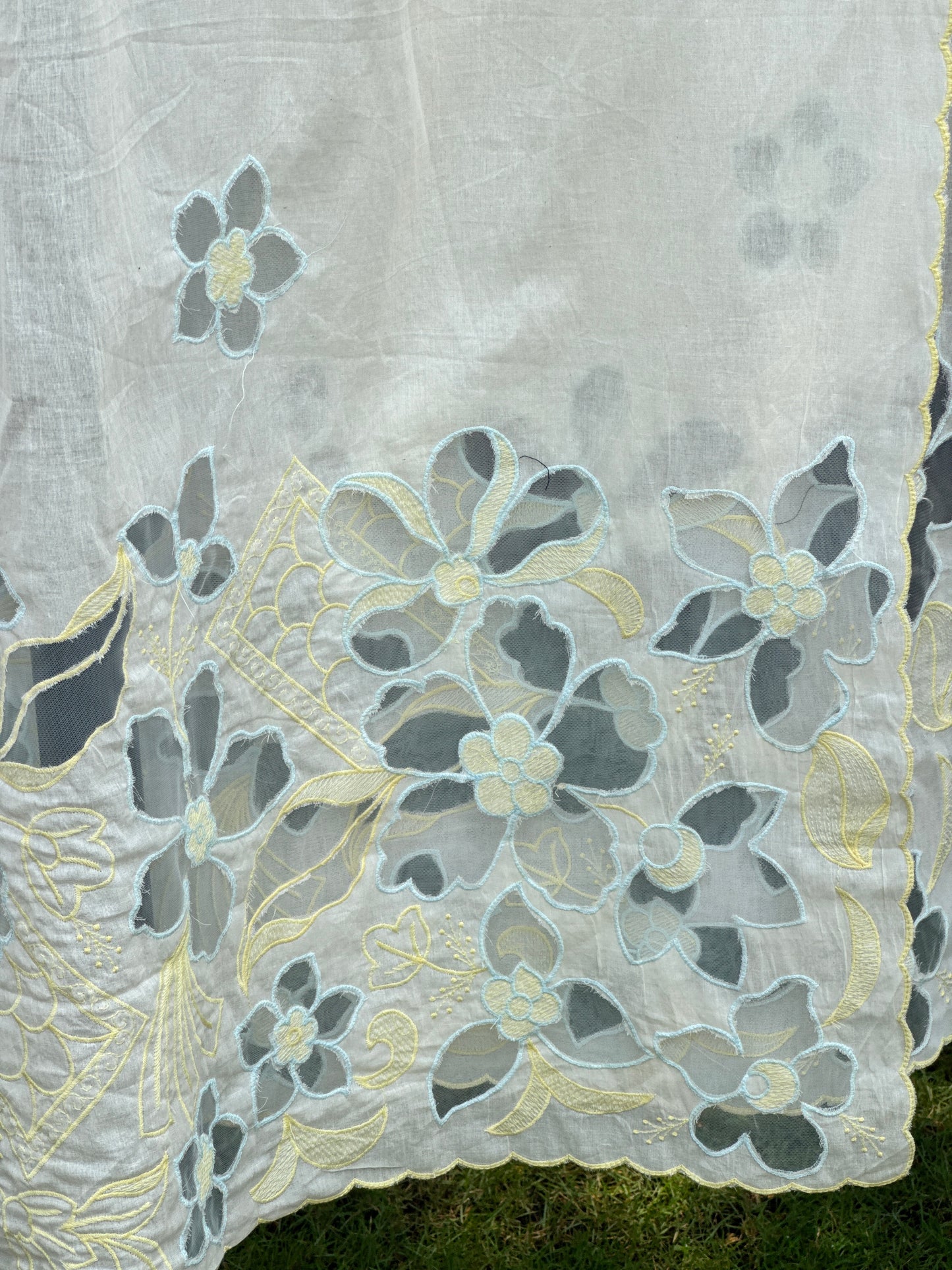 Applique Embroidered Kora Cotton Dupatta