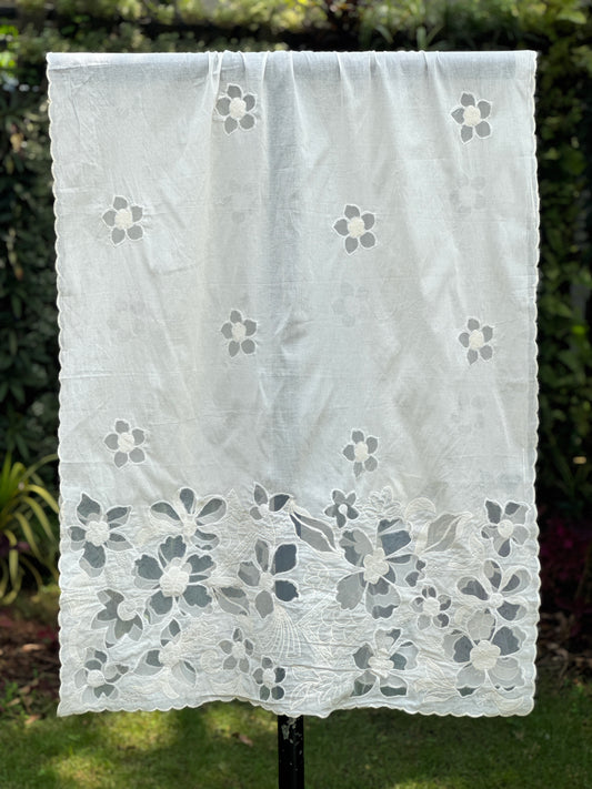 Applique Embroidered Kora Cotton Dupatta