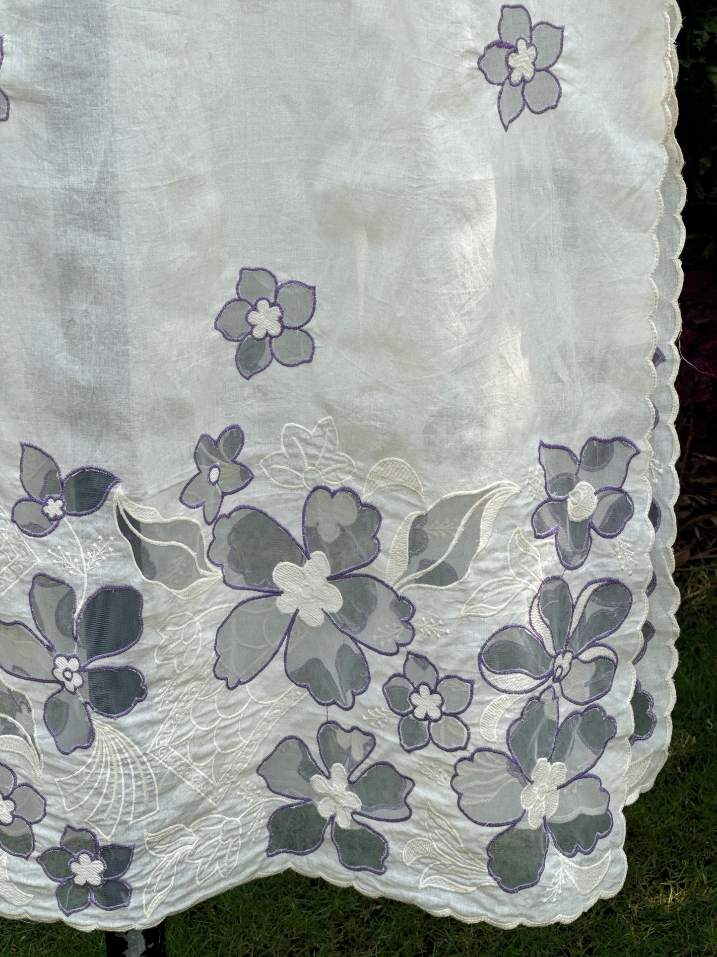 Applique Embroidered Kora Cotton Dupatta