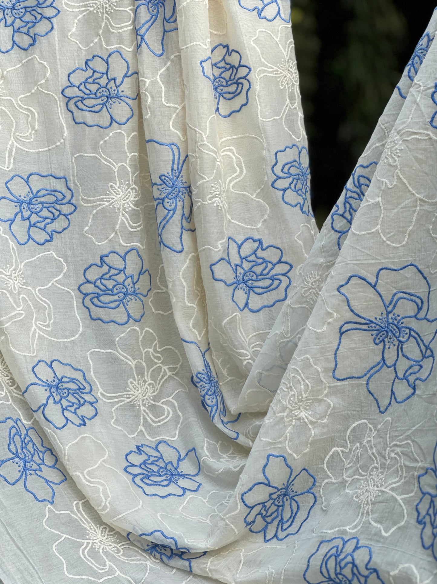 Embroidered 40 gm Banarasi Chanderi Fabric