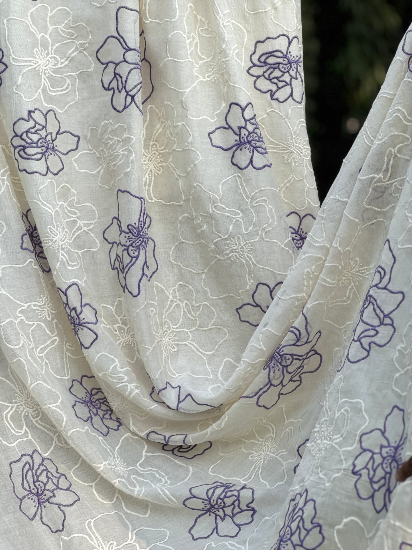 Embroidered 40 gm Banarasi Chanderi Fabric