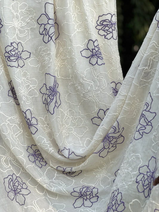 Embroidered 40 gm Banarasi Chanderi Fabric