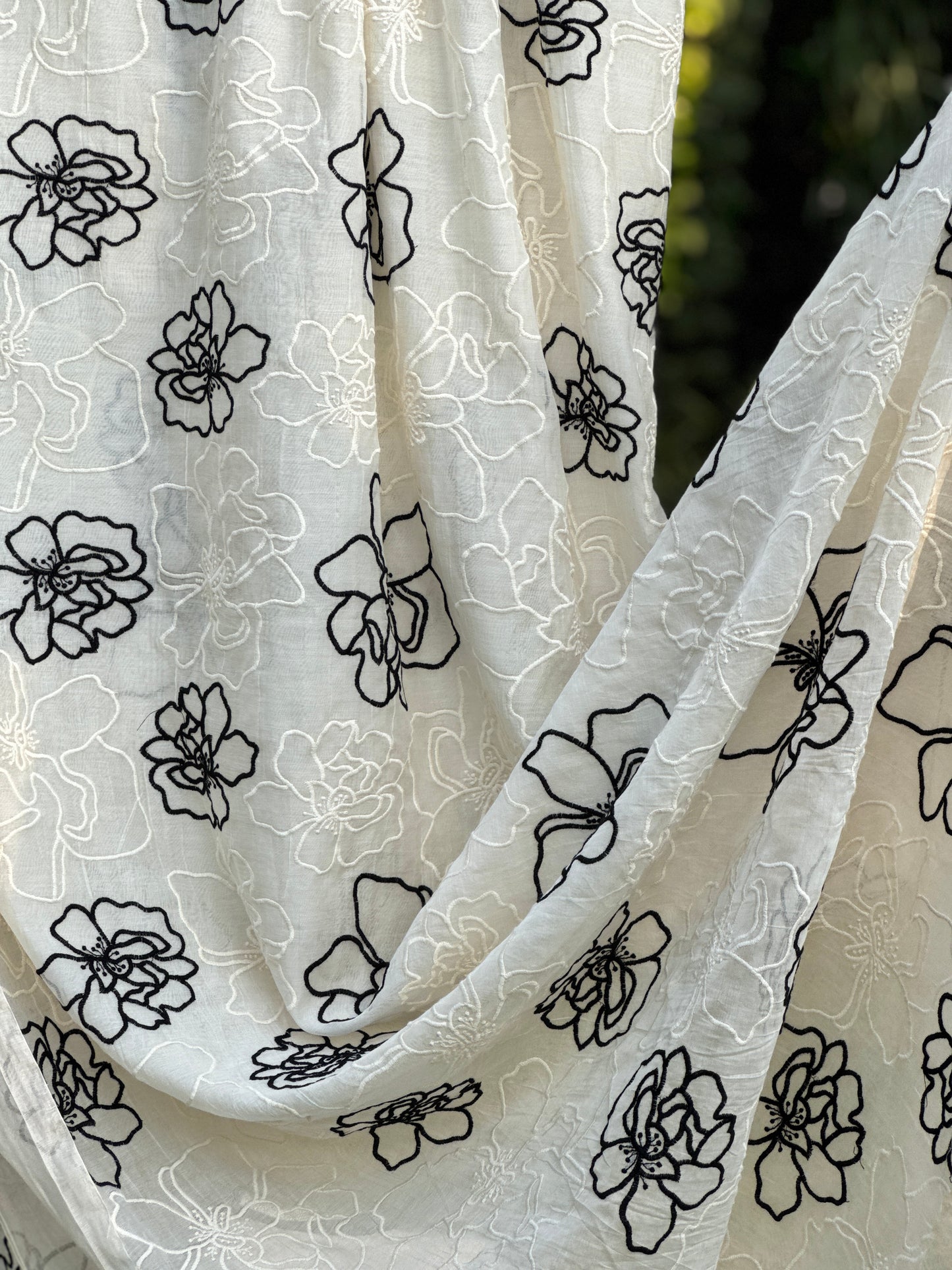 Embroidered 40 gm Banarasi Chanderi Fabric