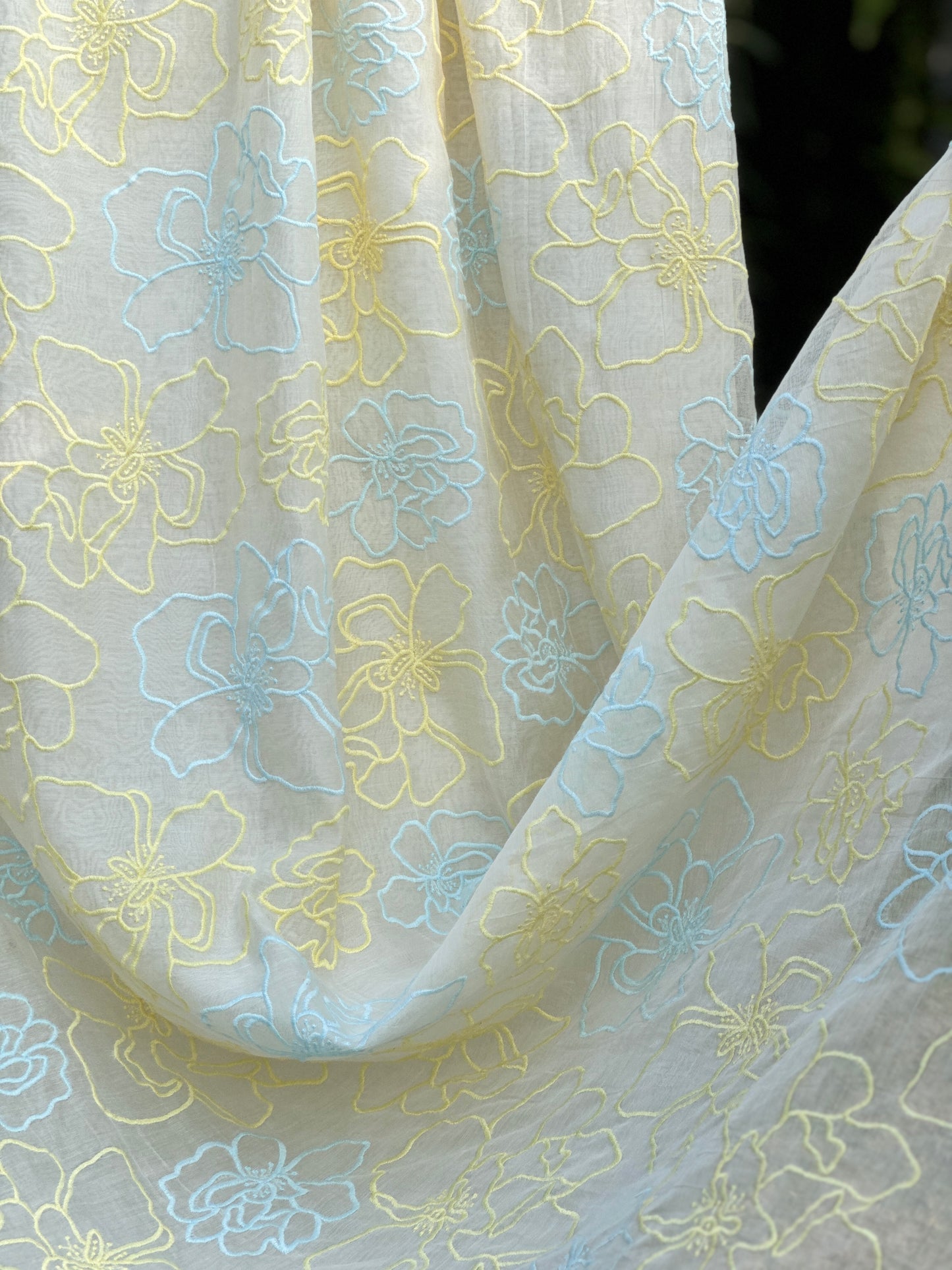 Embroidered 40 gm Banarasi Chanderi Fabric