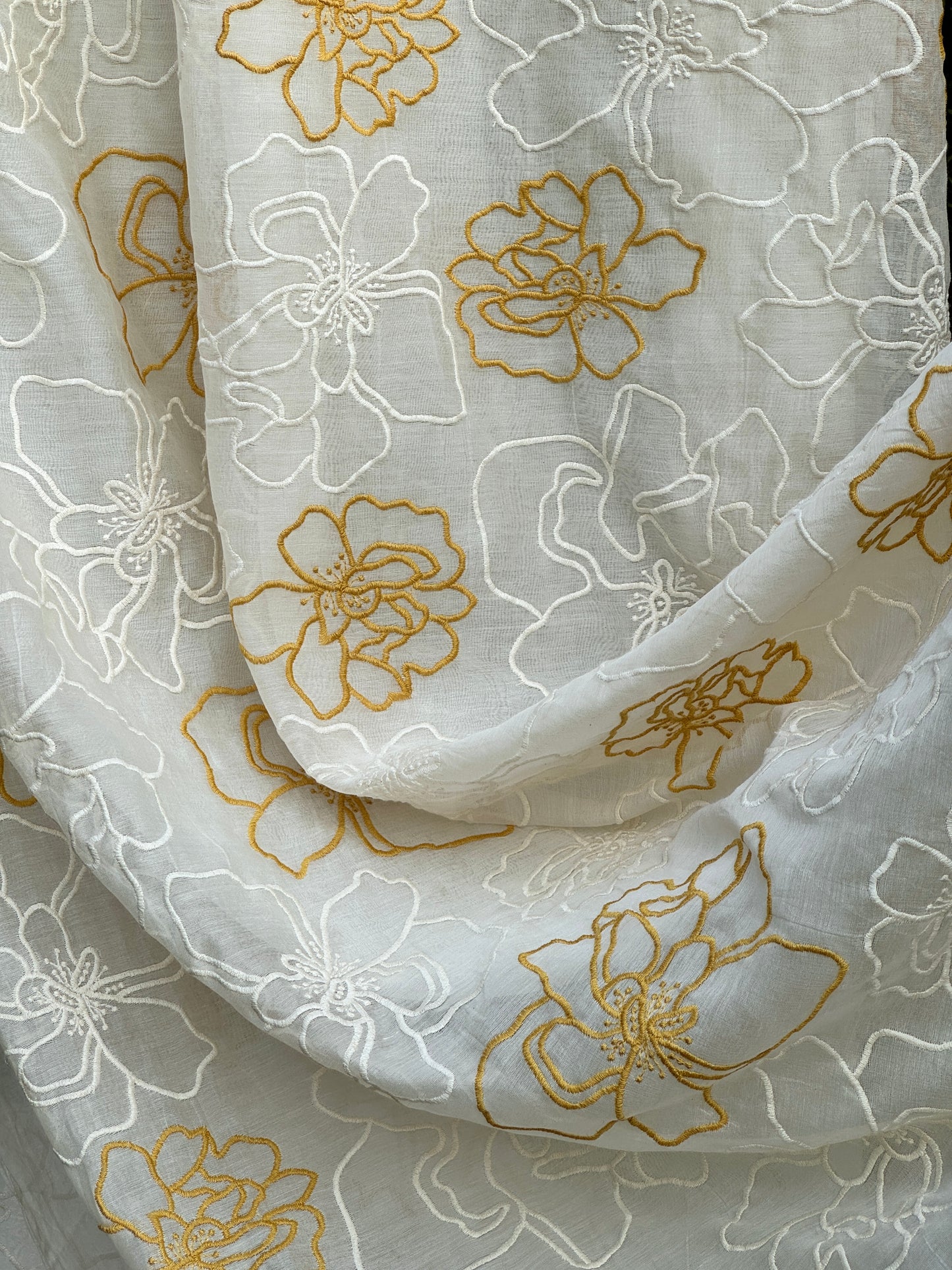 Embroidered 40 gm Banarasi Chanderi Fabric