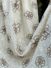 Embroidered 40 gm Banarasi Chanderi Fabric