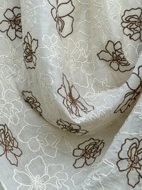 Embroidered 40 gm Banarasi Chanderi Fabric