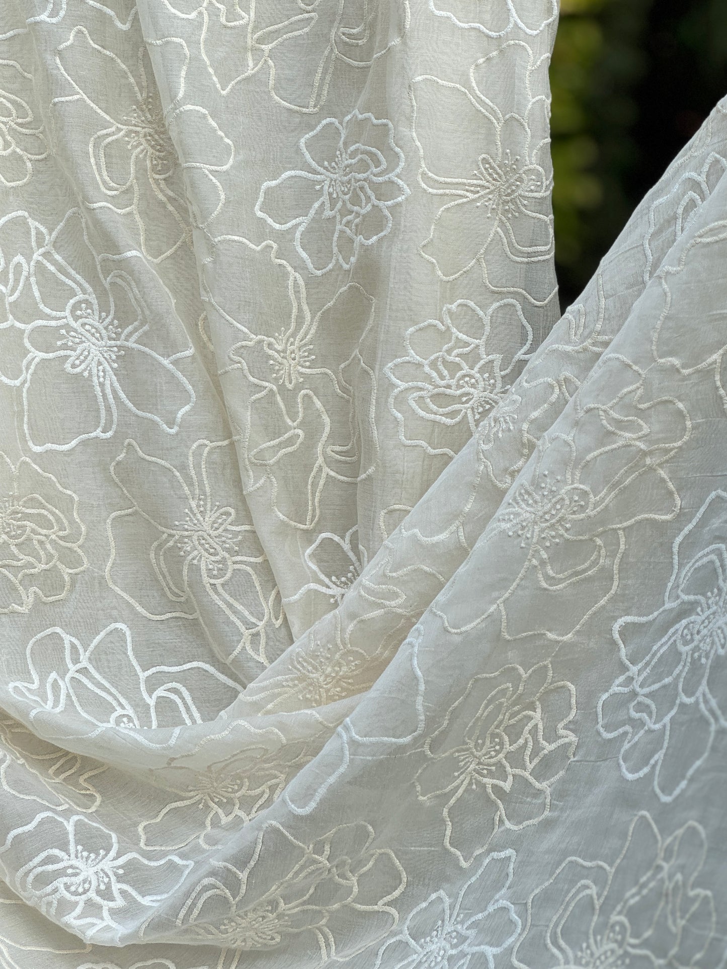 Embroidered 40 gm Banarasi Chanderi Fabric