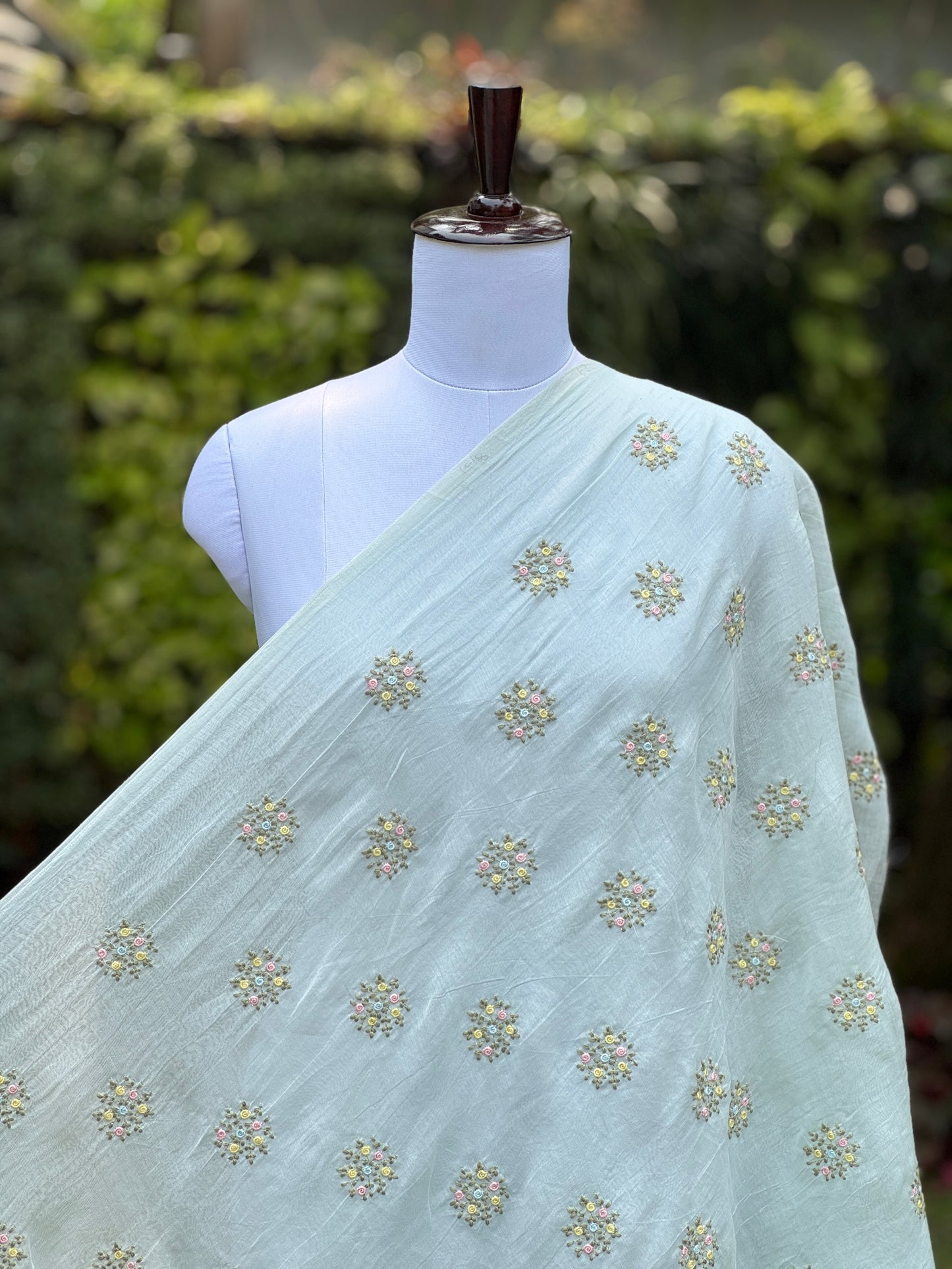 Embroidered 40gm Banarasi Chanderi Fabrics