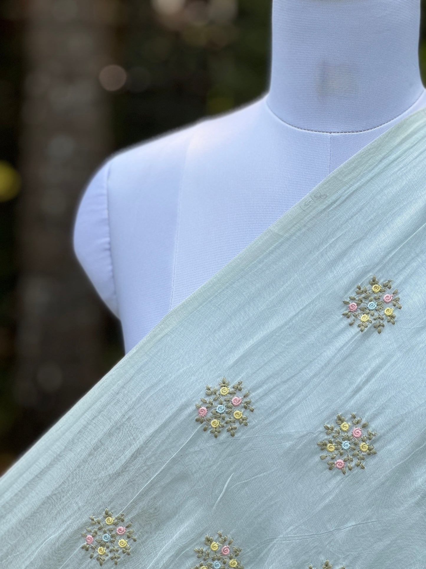 Embroidered 40gm Banarasi Chanderi Fabrics