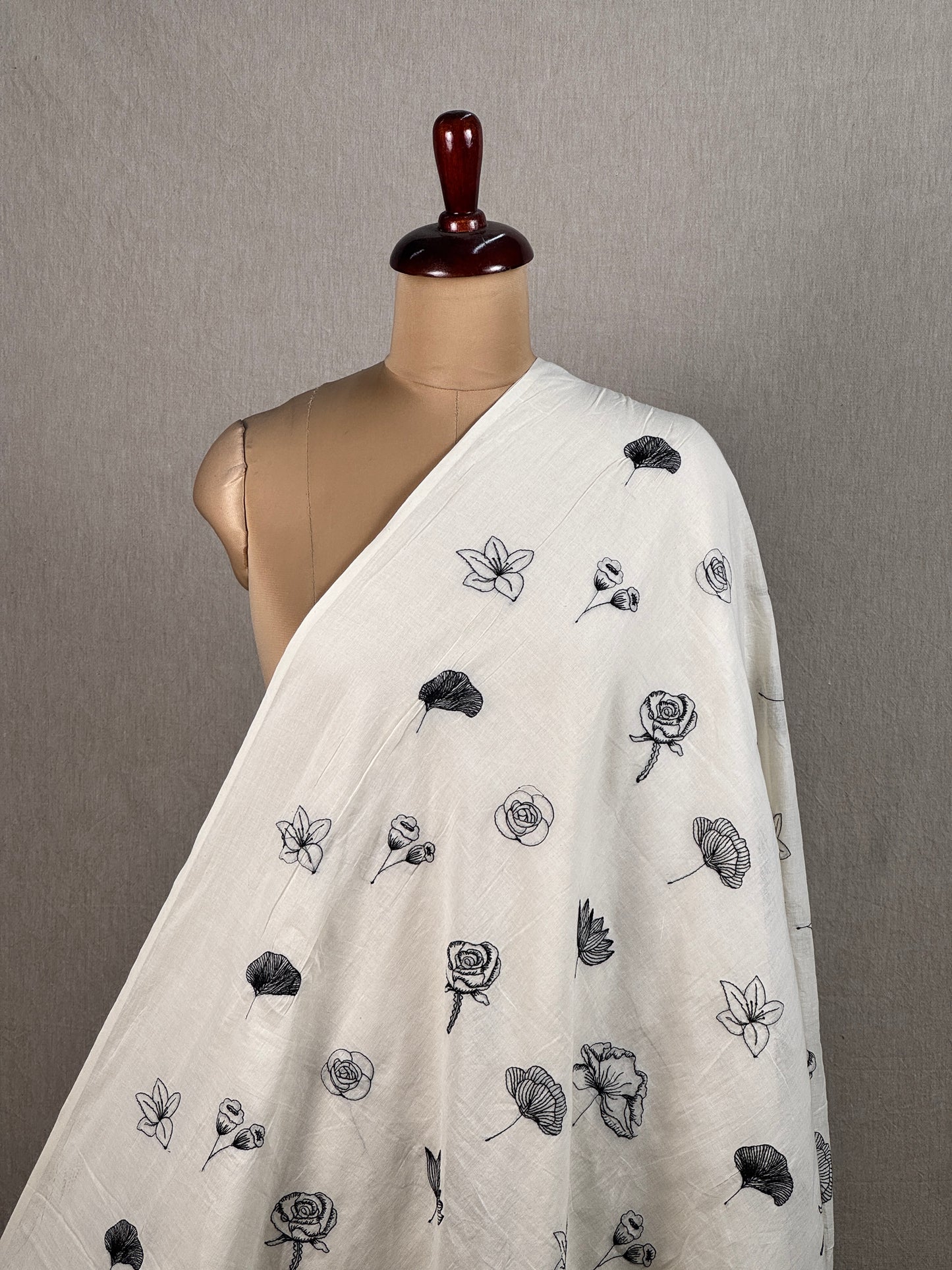 Embroidered Kora Cotton Fabric