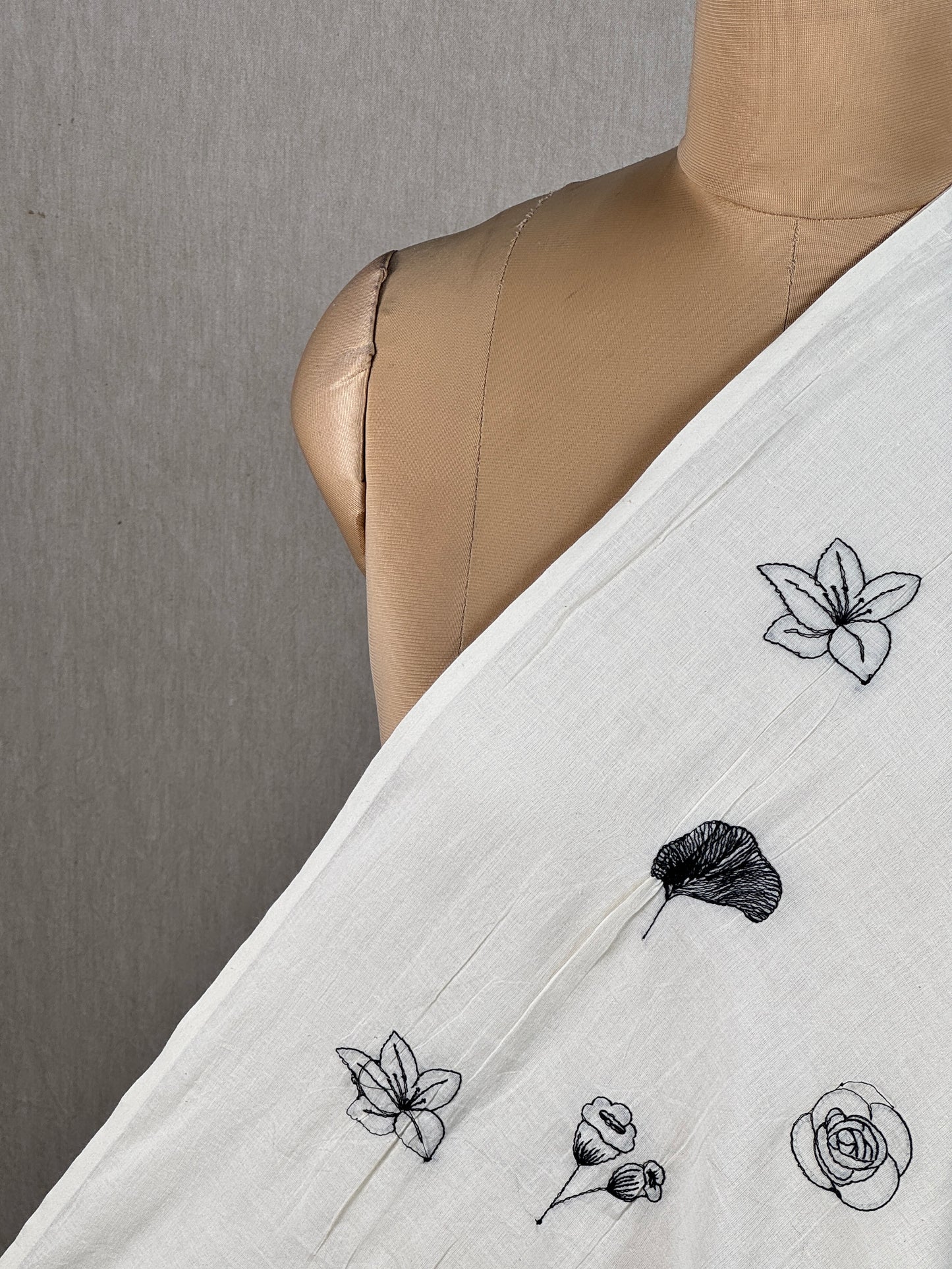 Embroidered Kora Cotton Fabric