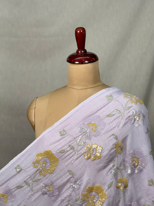 Embroidered Banarasi Chanderi Fabric