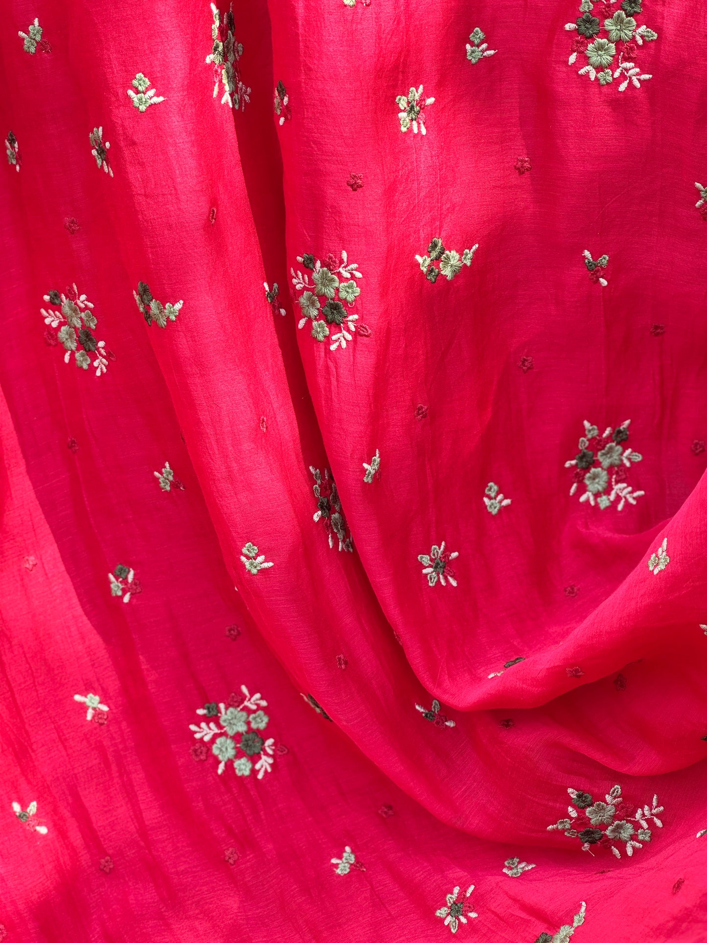 Embroidered 40gm Banarasi Chanderi Fabrics