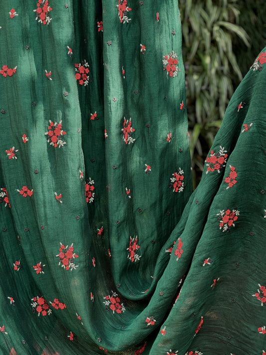 Embroidered 40gm Banarasi Chanderi Fabrics