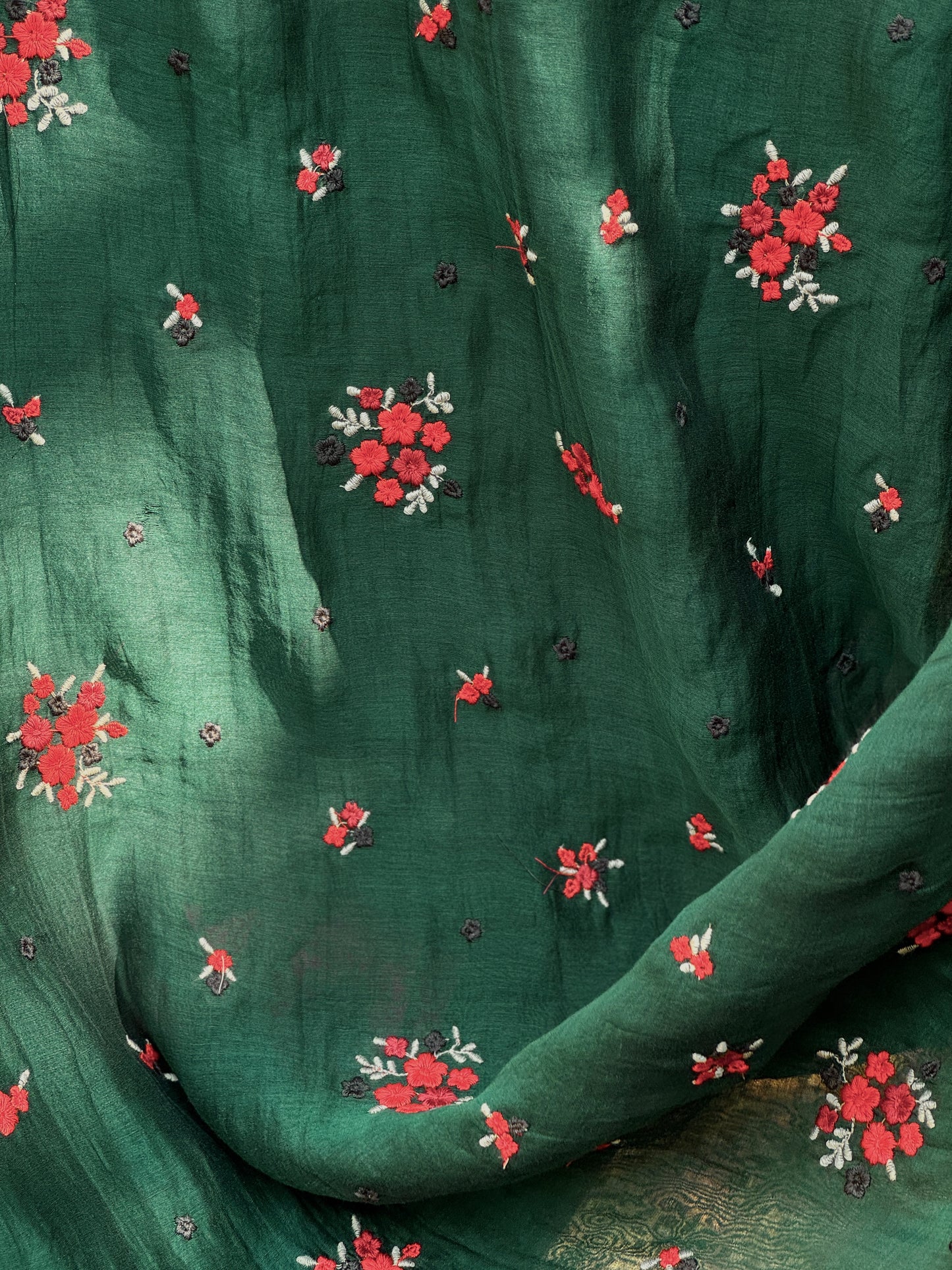 Embroidered 40gm Banarasi Chanderi Fabrics