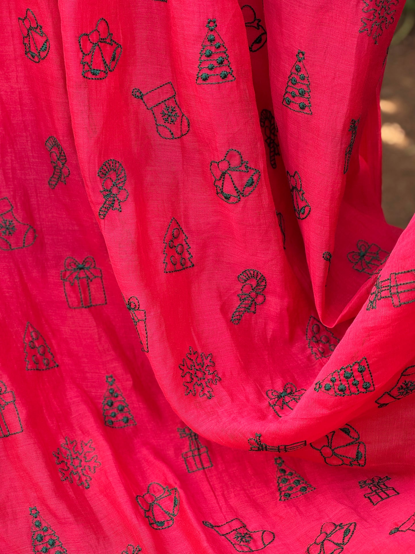 Embroidered 40gm Banarasi Chanderi Fabrics