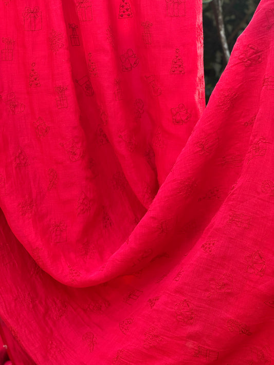 Embroidered 40gm Banarasi Chanderi Fabrics