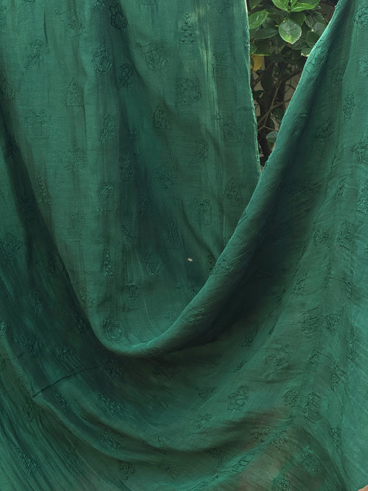 Embroidered 40gm Banarasi Chanderi Fabrics