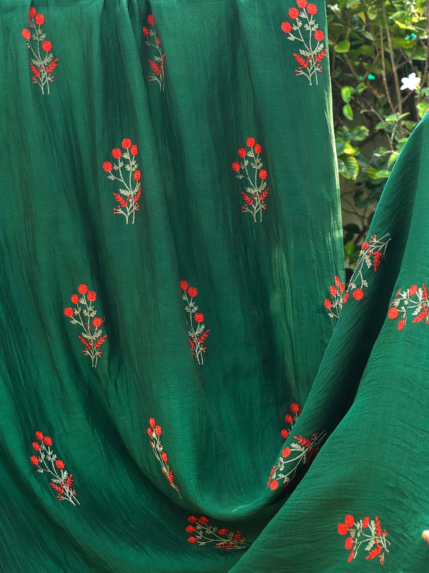 Embroidered 40gm Banarasi Chanderi Fabrics