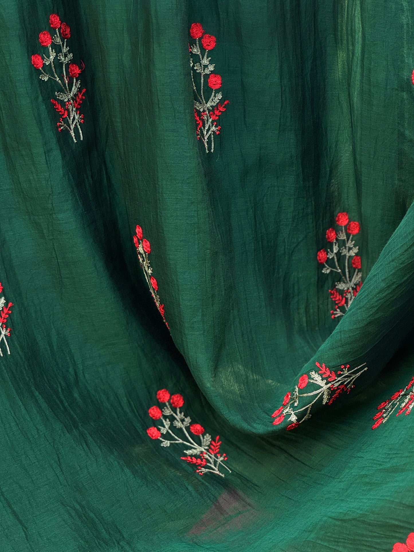 Embroidered 40gm Banarasi Chanderi Fabrics