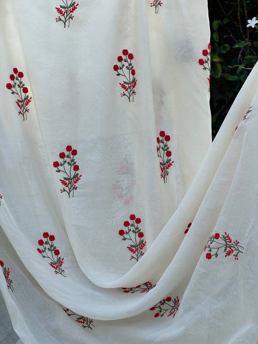 Embroidered 40gm Banarasi Chanderi Fabrics