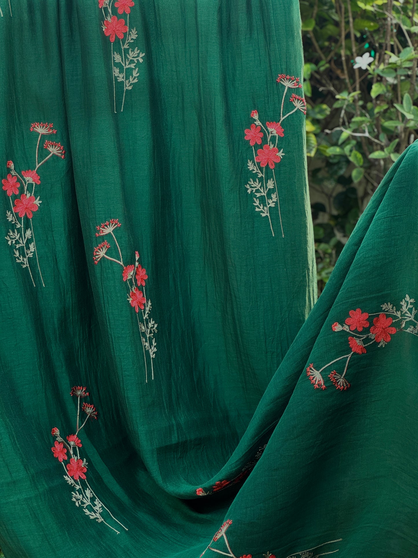 Embroidered 40gm Banarasi Chanderi Fabrics