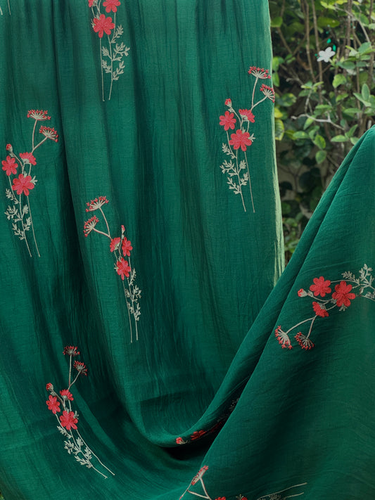 Embroidered 40gm Banarasi Chanderi Fabrics