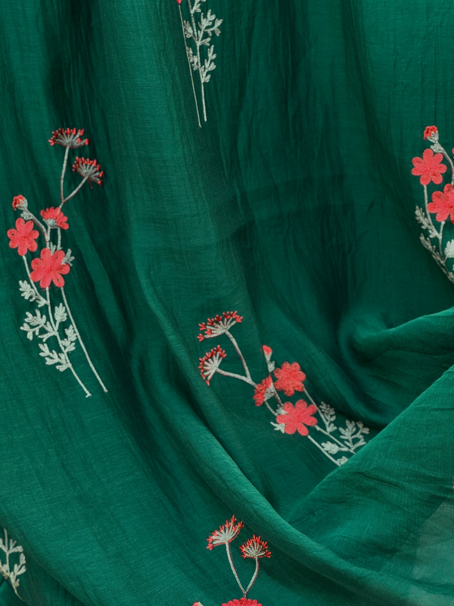 Embroidered 40gm Banarasi Chanderi Fabrics