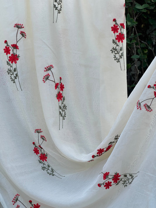 Embroidered 40gm Banarasi Chanderi Fabrics