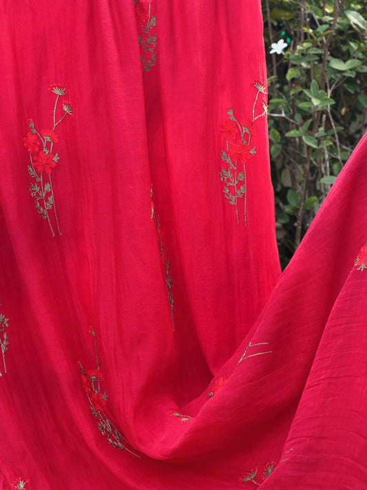 Embroidered 40gm Banarasi Chanderi Fabrics
