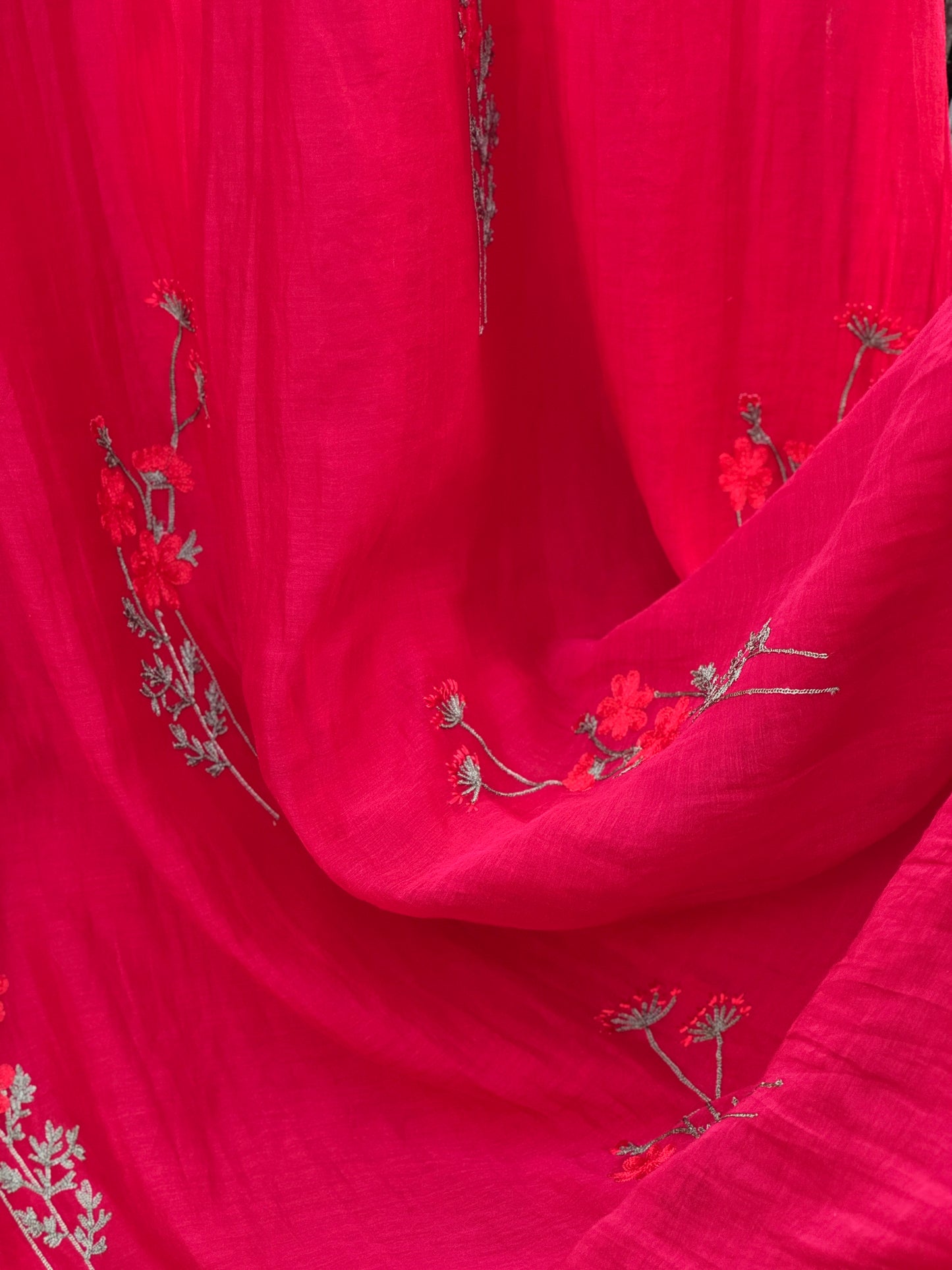 Embroidered 40gm Banarasi Chanderi Fabrics