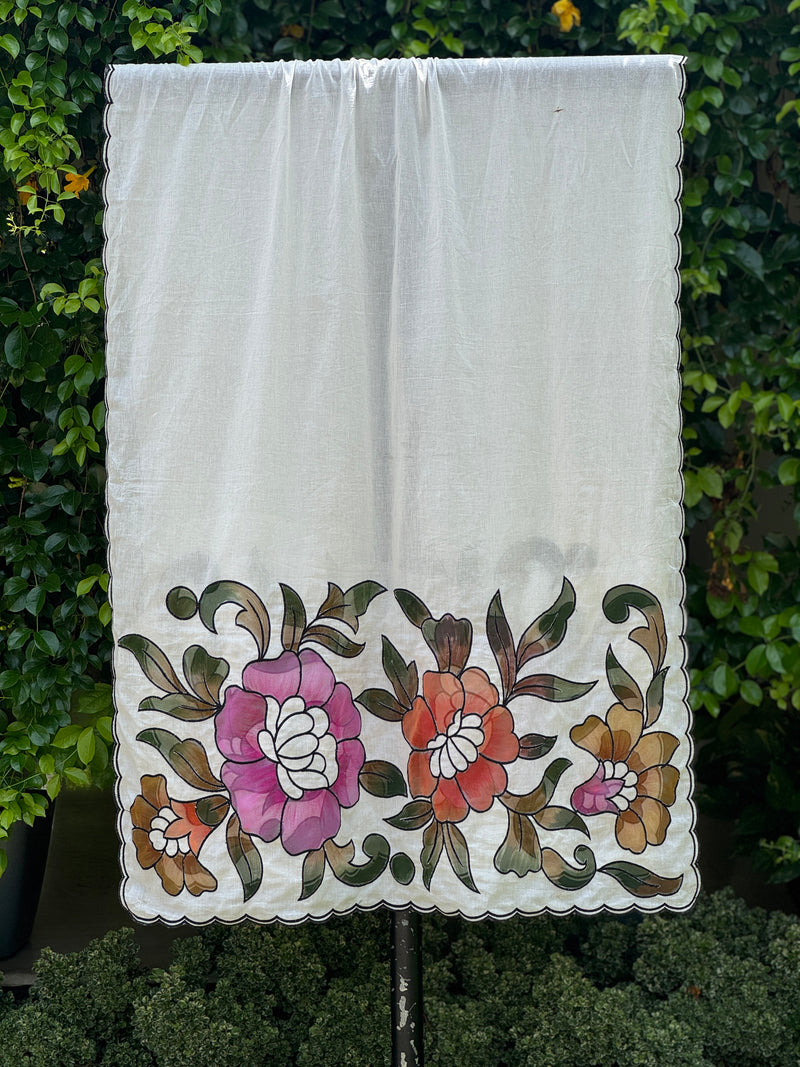 Appliquéd & Brush Painted Mulmul Cotton Dupatta
