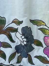 Appliquéd & Brush Painted Mulmul Cotton Fabric
